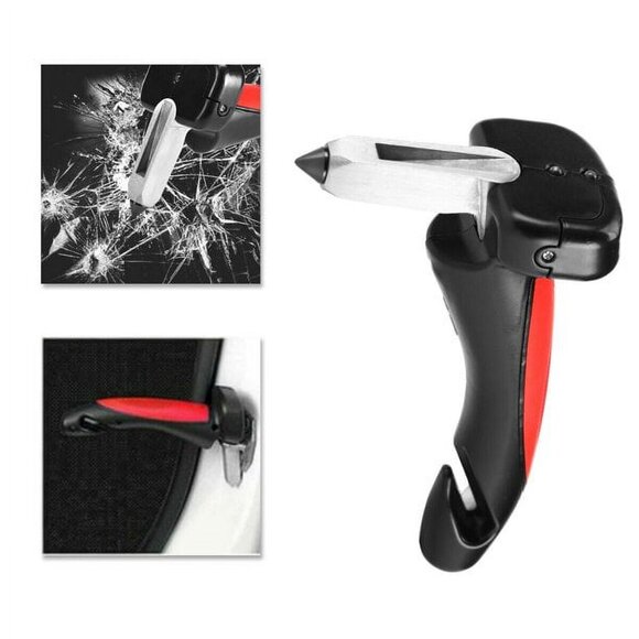 NEW Car Handle Cane Standing Support Window Breaker Seat Belt Cutter Fla… - Picture 1 of 8